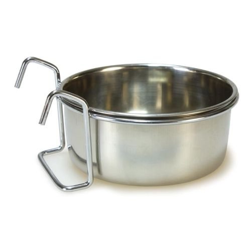 Comedero Loro Inox. 8cm.Con Gancho
