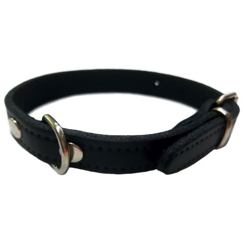 Collar Cuero Liso Negro 40X1.5CM Vmd