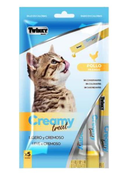 Snack Crema con Pollo 5x15gr.Gatos