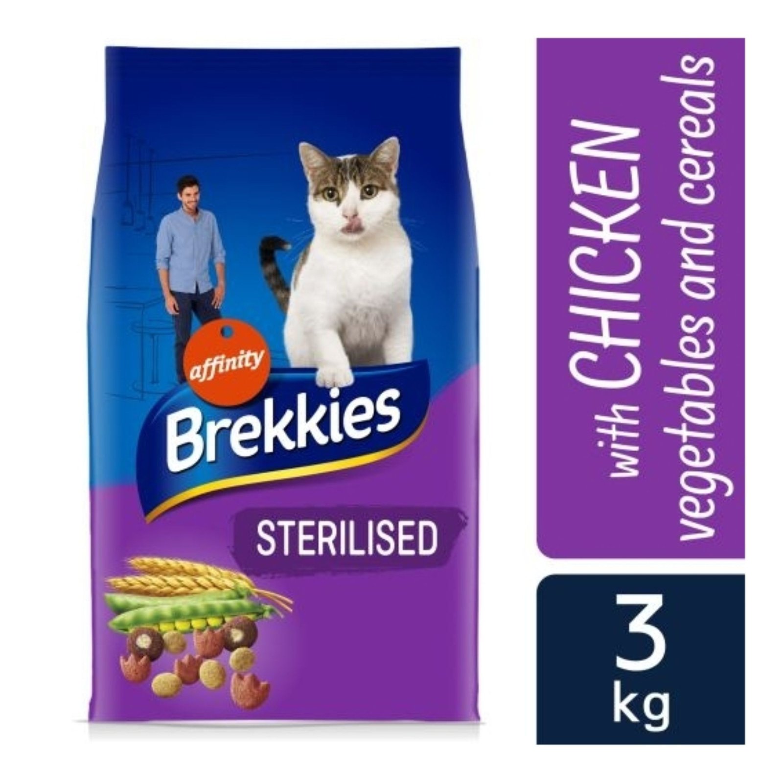 Brekkies Cat Sterilizado Pollo 3 Kg.