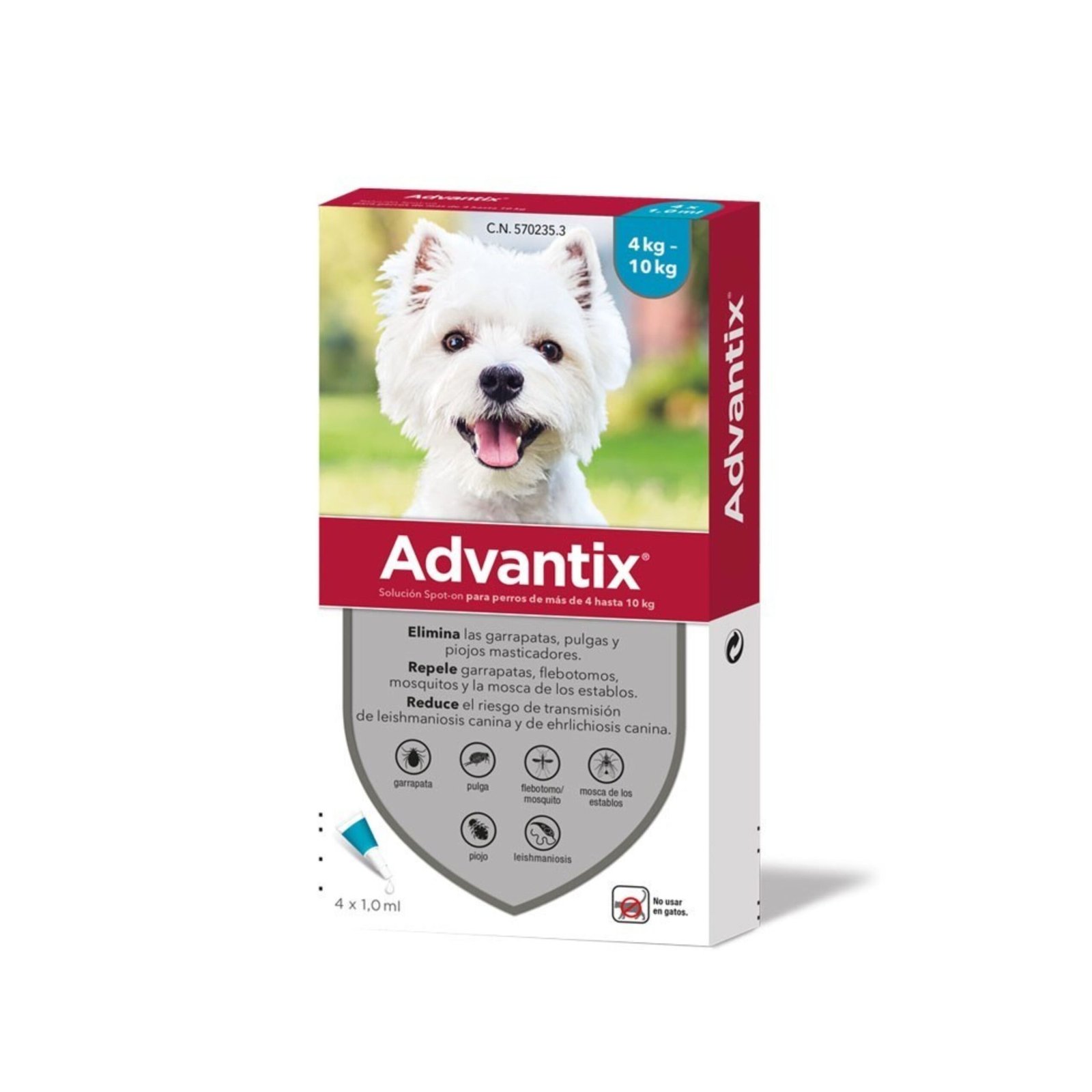 Advantix 4 X 1ml. 4-10 Kg. 4 Pipetas