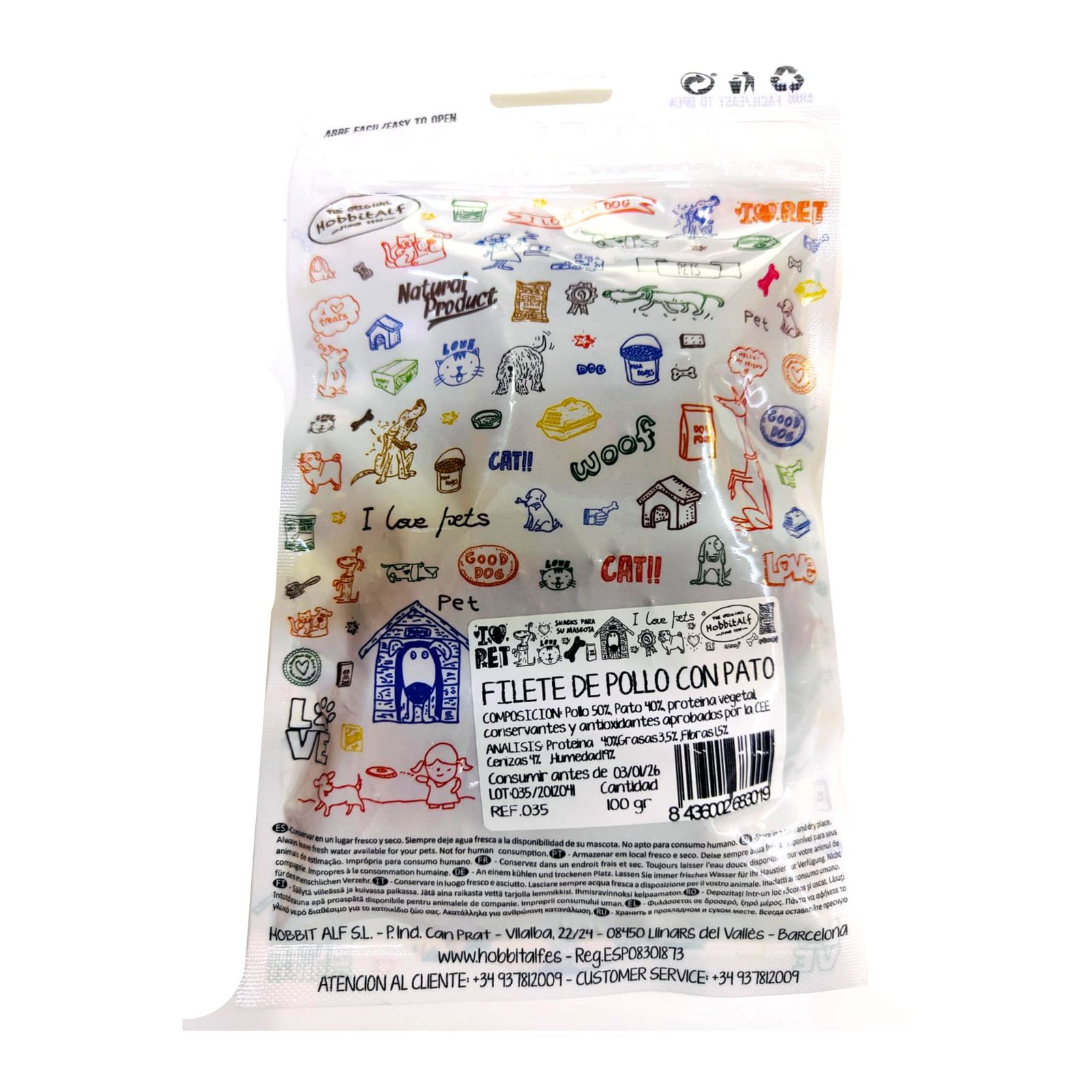 Filete Pollo con Pato 100gr.Bolsa - Imagen 3