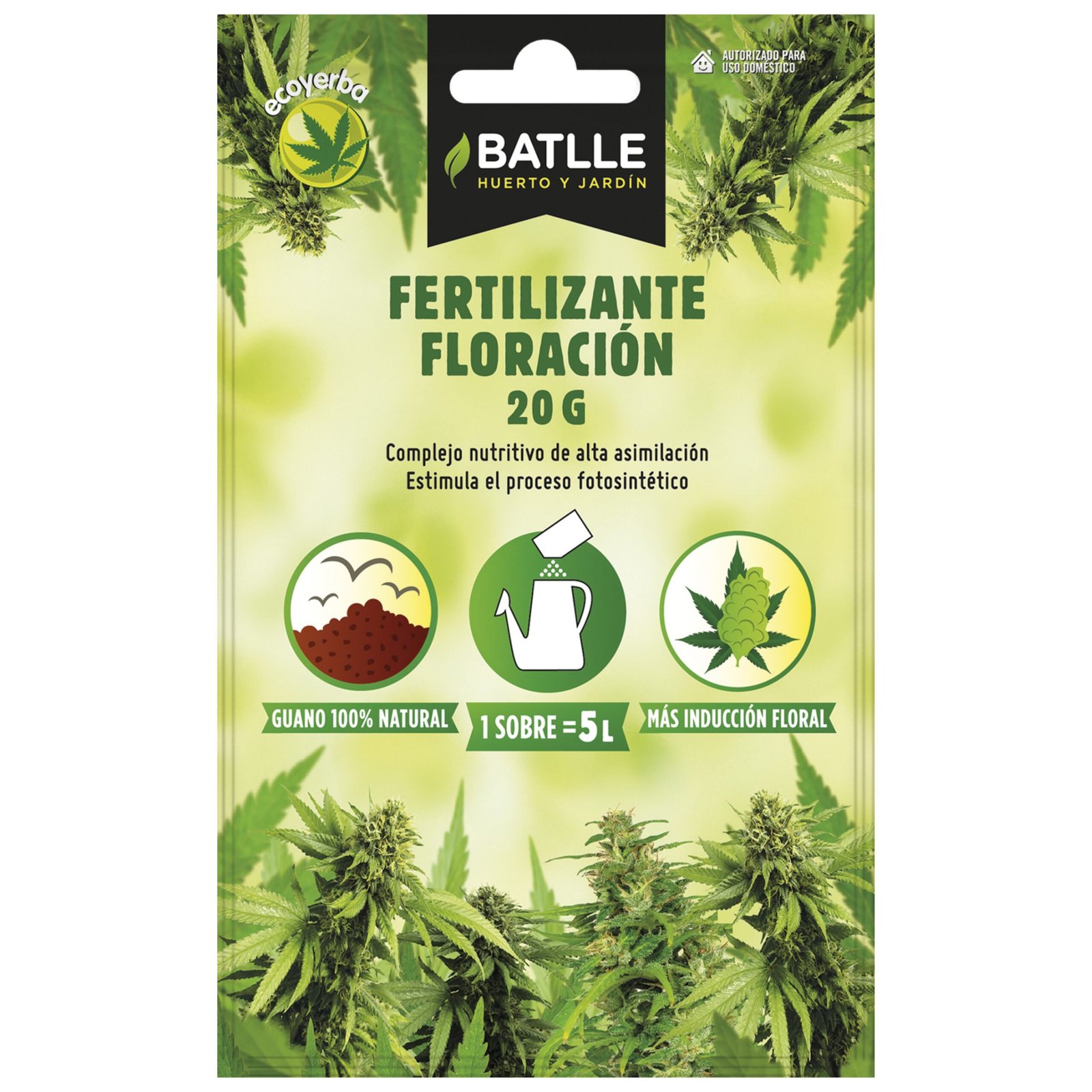 Fertilizante Ecoyerba Floracion para 5LTS.