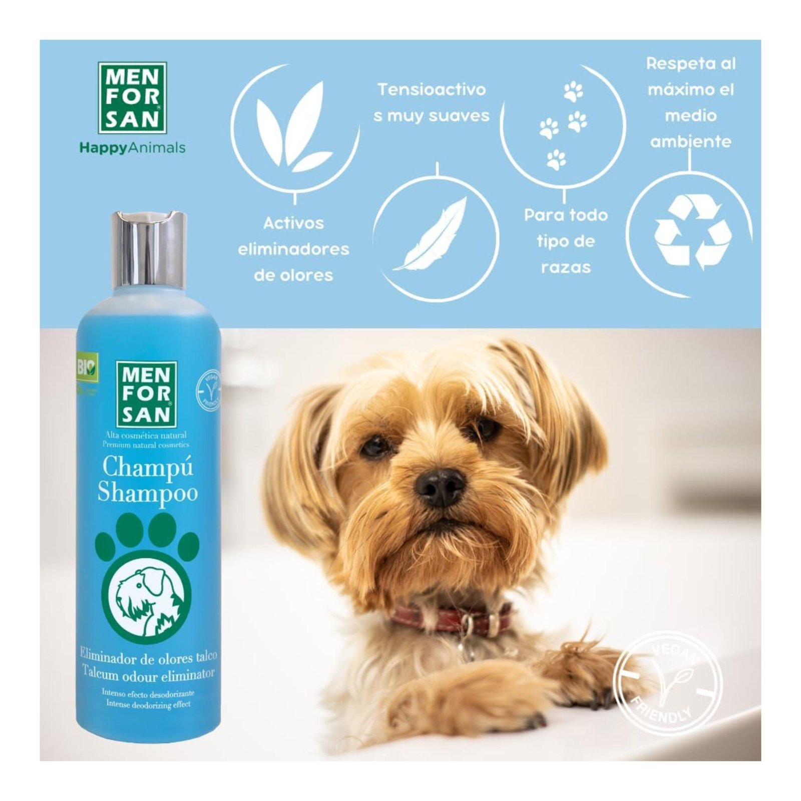 Menforsan Champu Natural Eliminador de Olores 300 ML. - Imagen 3