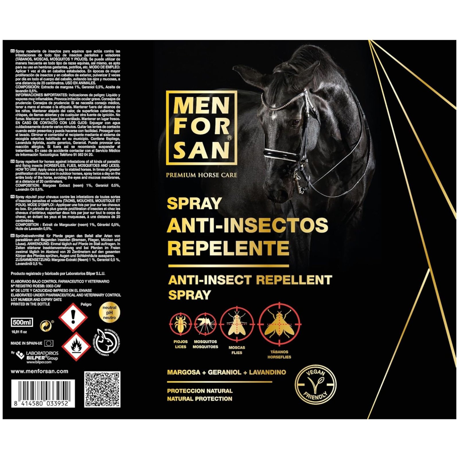 Menforsan Spray Antiinsectos Repelente Caballos 500 Ml. - Imagen 2