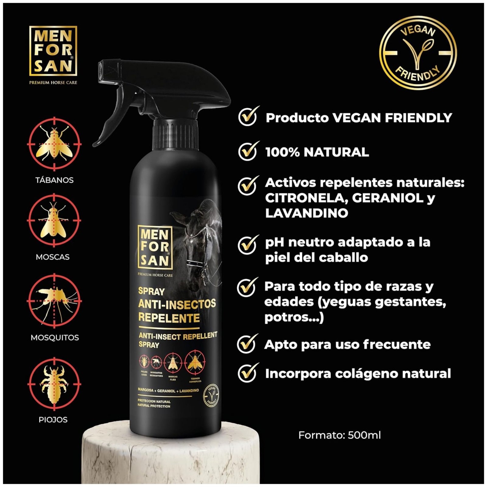 Menforsan Spray Antiinsectos Repelente Caballos 500 Ml. - Imagen 4