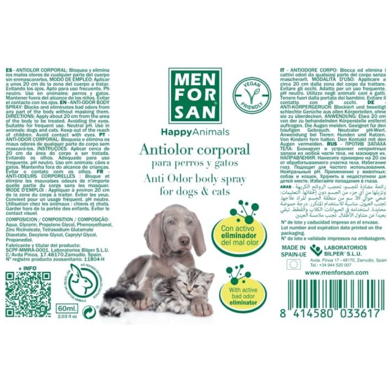 Antiolor Corporal para Perros 60ml Menforsan - Imagen 2