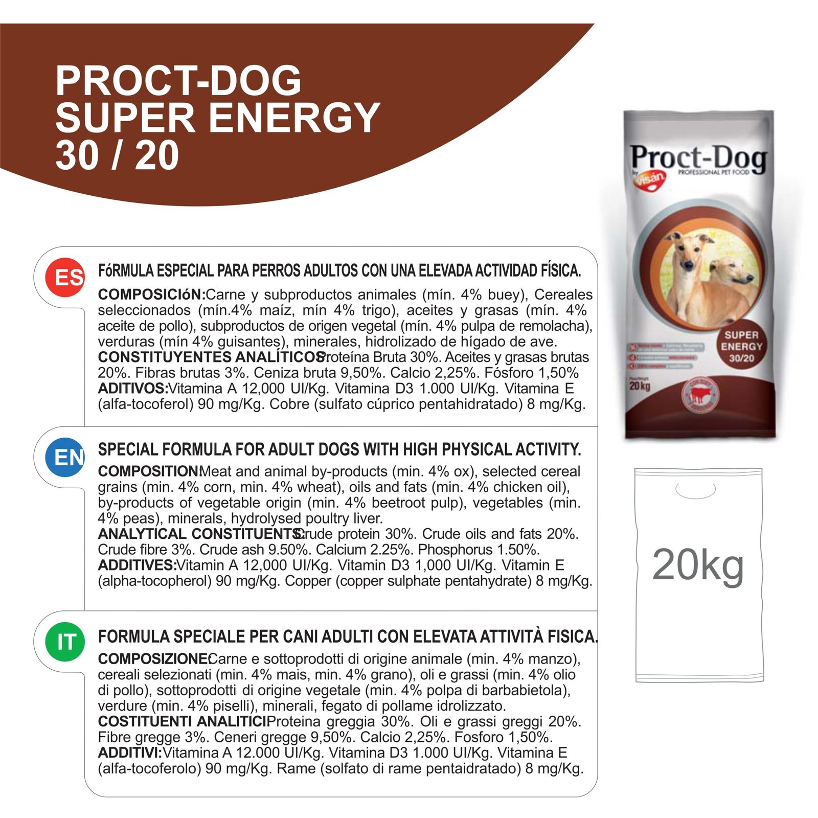 Proct-dog Adult Super Energy 20 KG. - Imagen 2