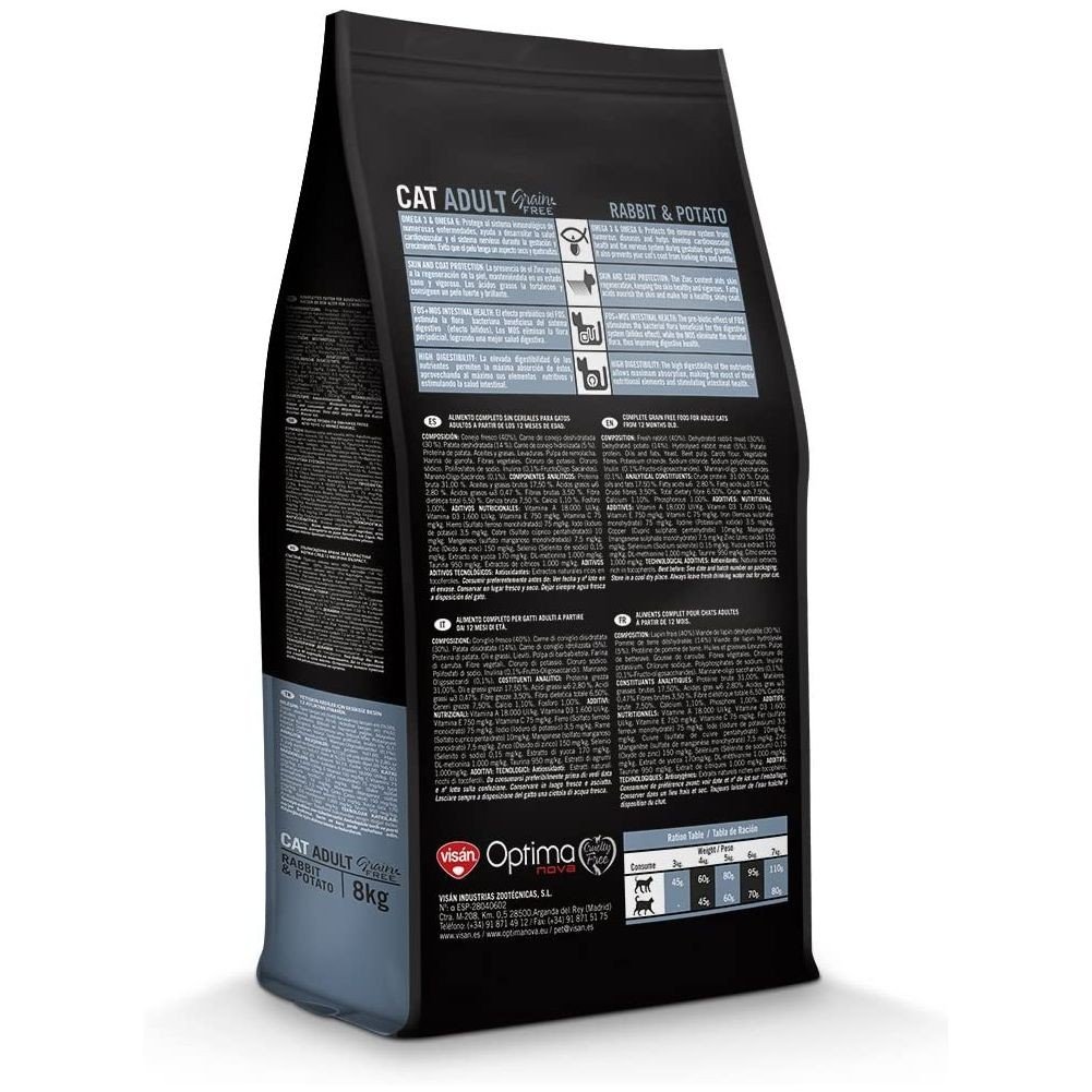 Optima Nova Cat Adult Rabbit Patata 8 Kg - Imagen 2