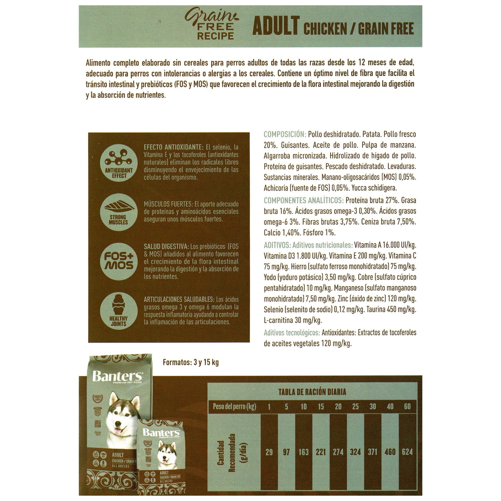 Banters Dog Adult Grain Free 15 KG. - Imagen 2