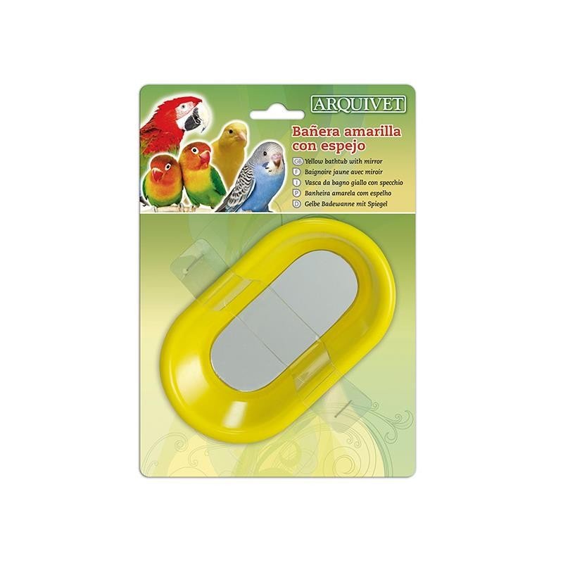 Bañera Amarilla con Espejo 14,5x8,5x4,5cm.