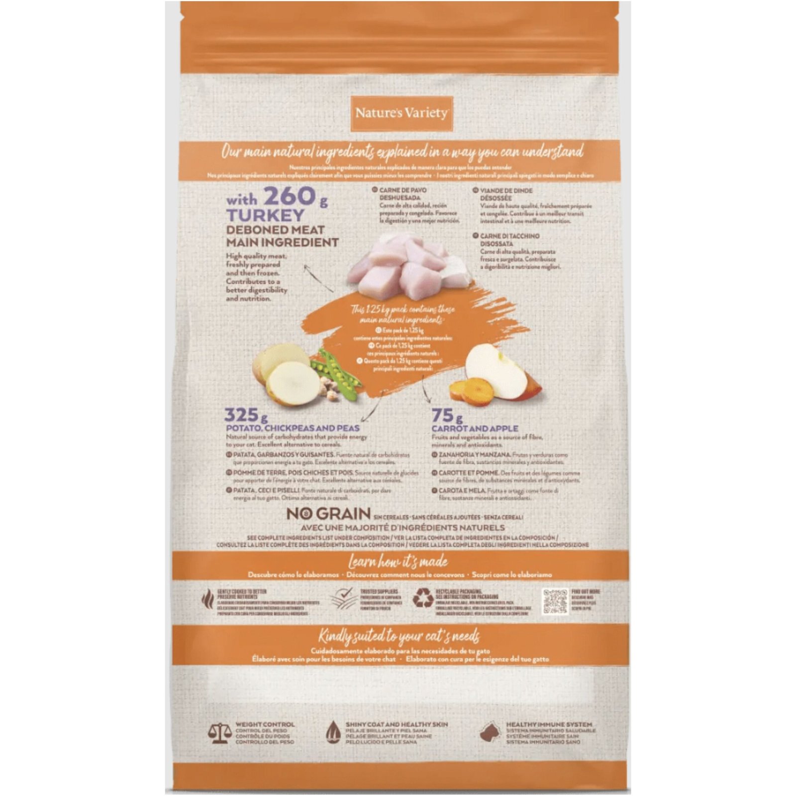 Natures Variety Cat No Grain Sterili Pavo 3 Kg - Imagen 2