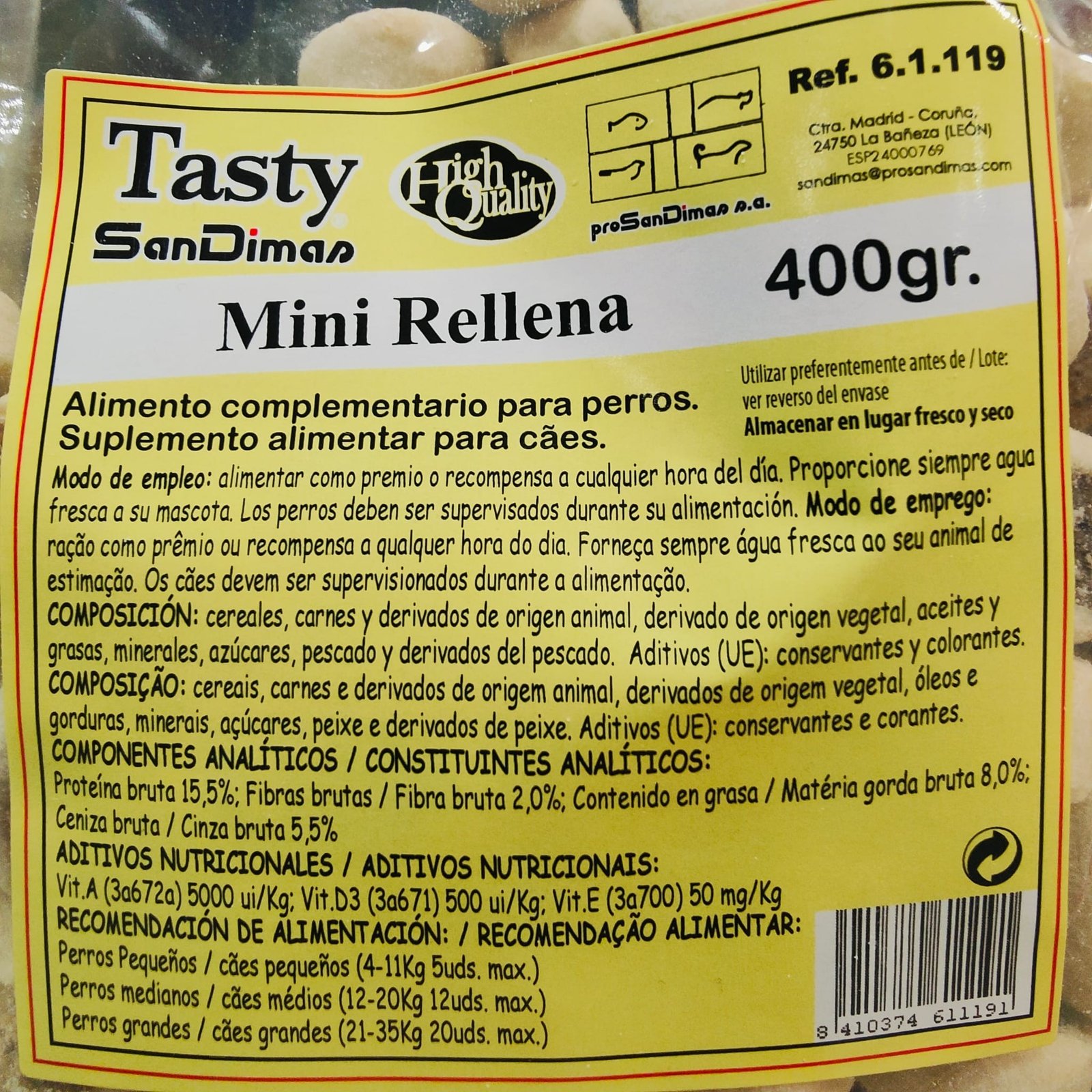 Galletas Tasty Mini Rellenas 400 GR.SAN Dimas - Imagen 2