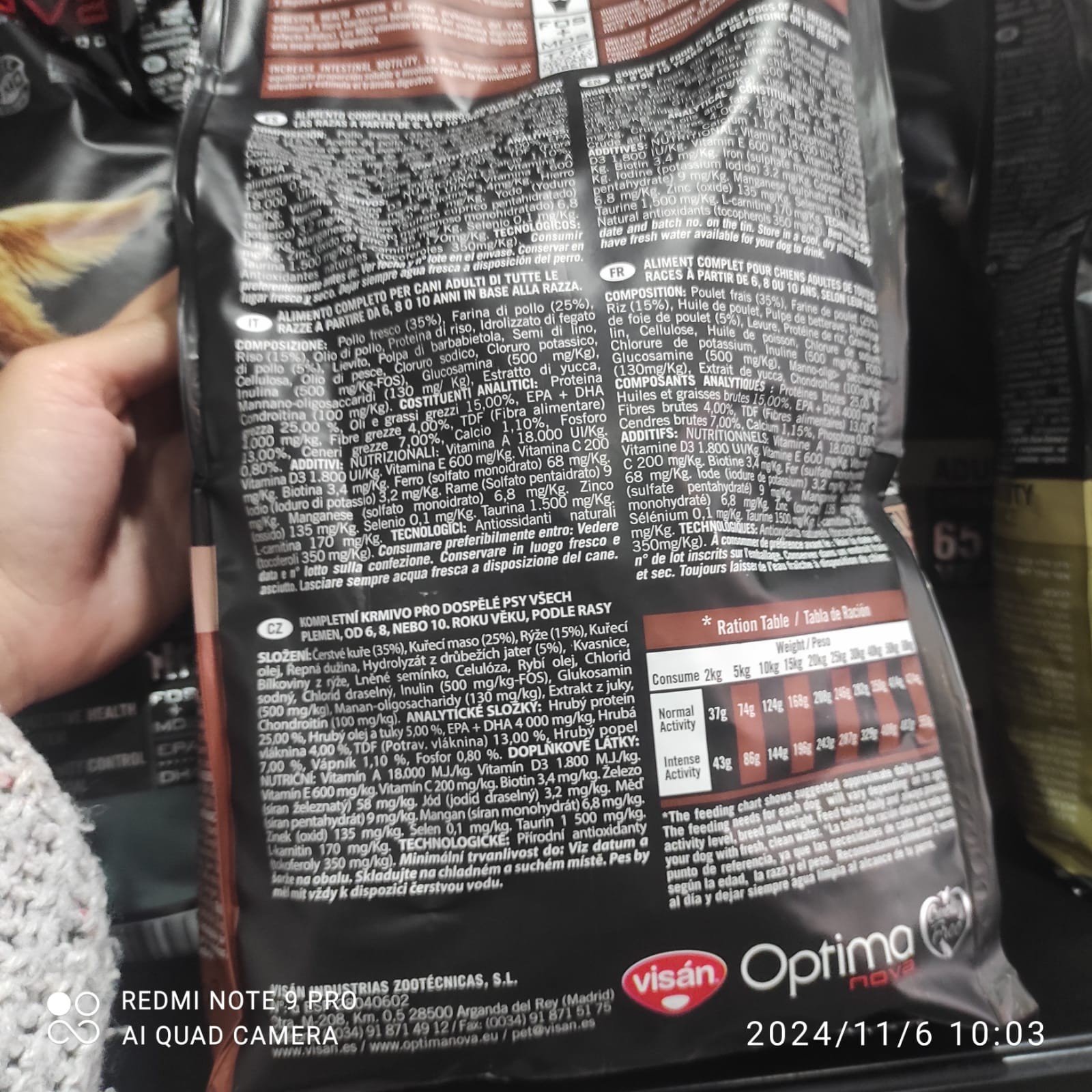 Optima Nova Adult Mature Pollo Arroz 12 KG. - Imagen 4