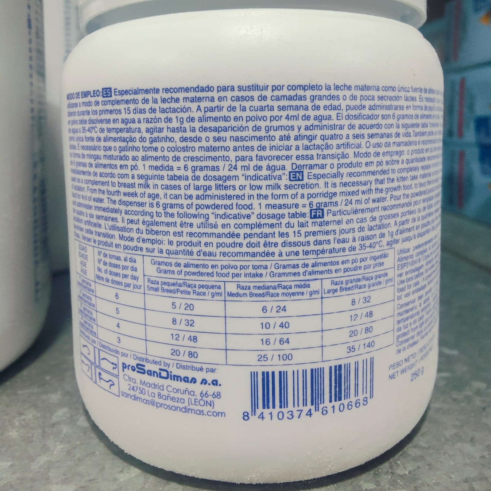 Leche San Dimas para Gatos 250 GR. - Imagen 2