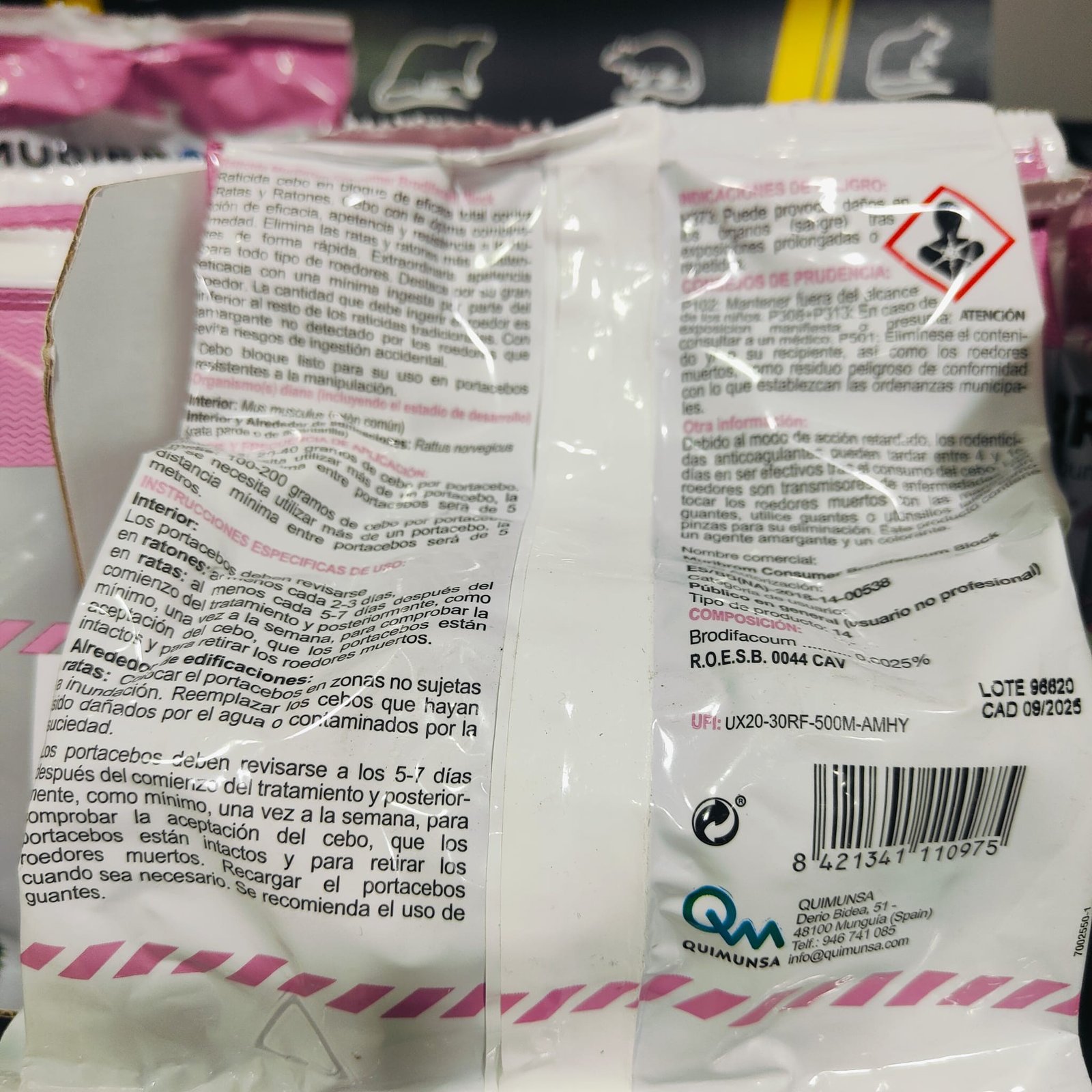 Raticida Muribrom Bloque. Bolsa 200 Gr. - Imagen 5