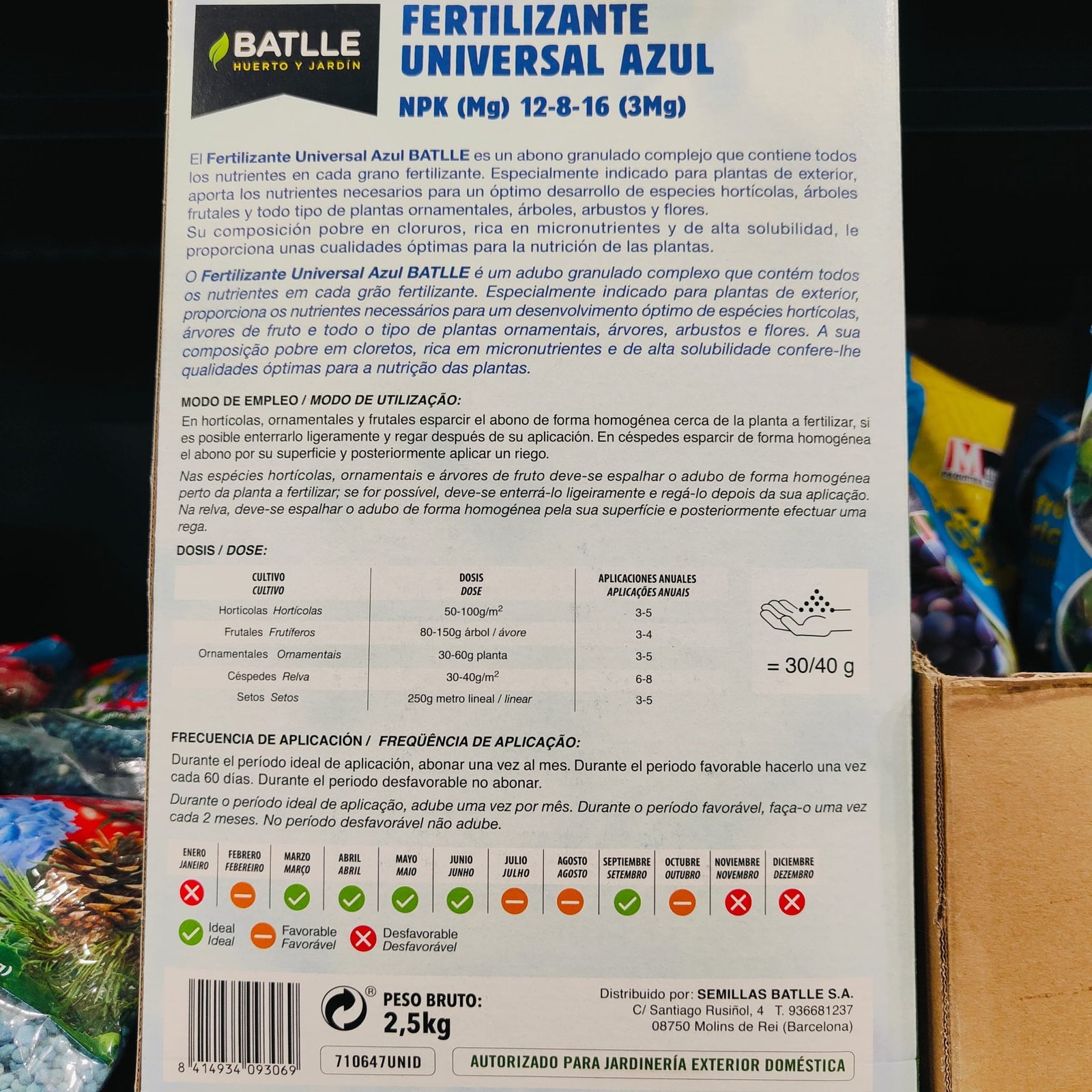 Fert.universal Azul 2,5 KG. - Imagen 2