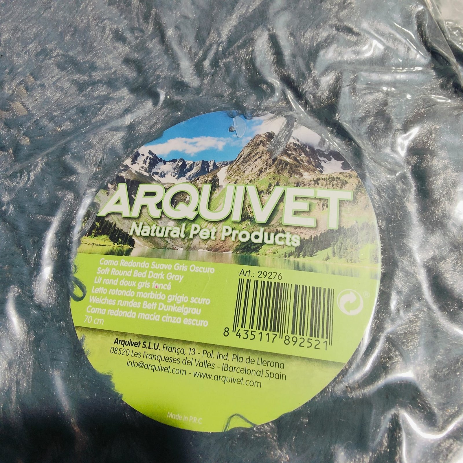 Cama Redonda Suave Gris Oscuro 50cm. - Imagen 5