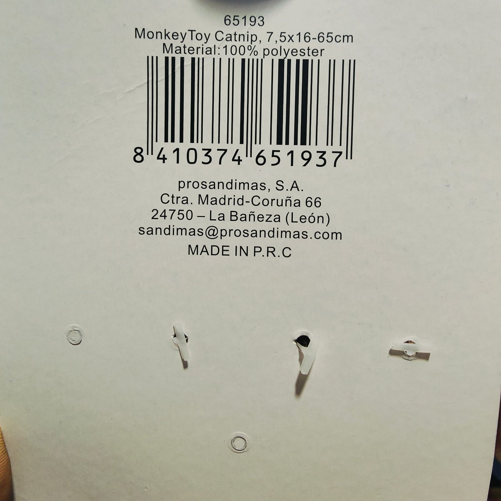 Monkey Toy con Cat Nip - Imagen 2