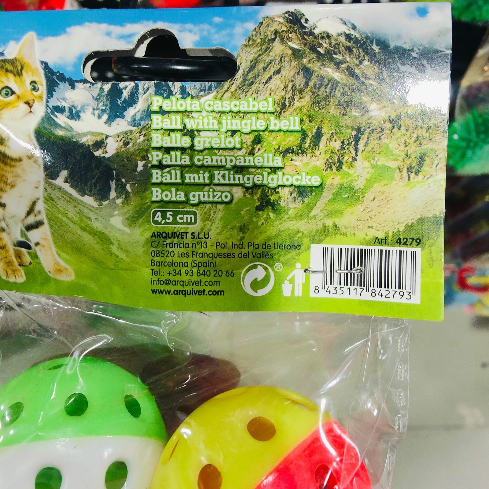 Pelota Cascabel 4,5 Cm. Bolsa 4 Uds. - Imagen 4