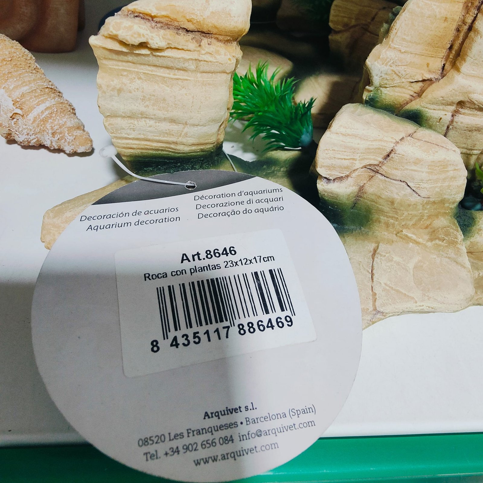 Decoracion Roca con Planta 23x12x17cm. - Imagen 2