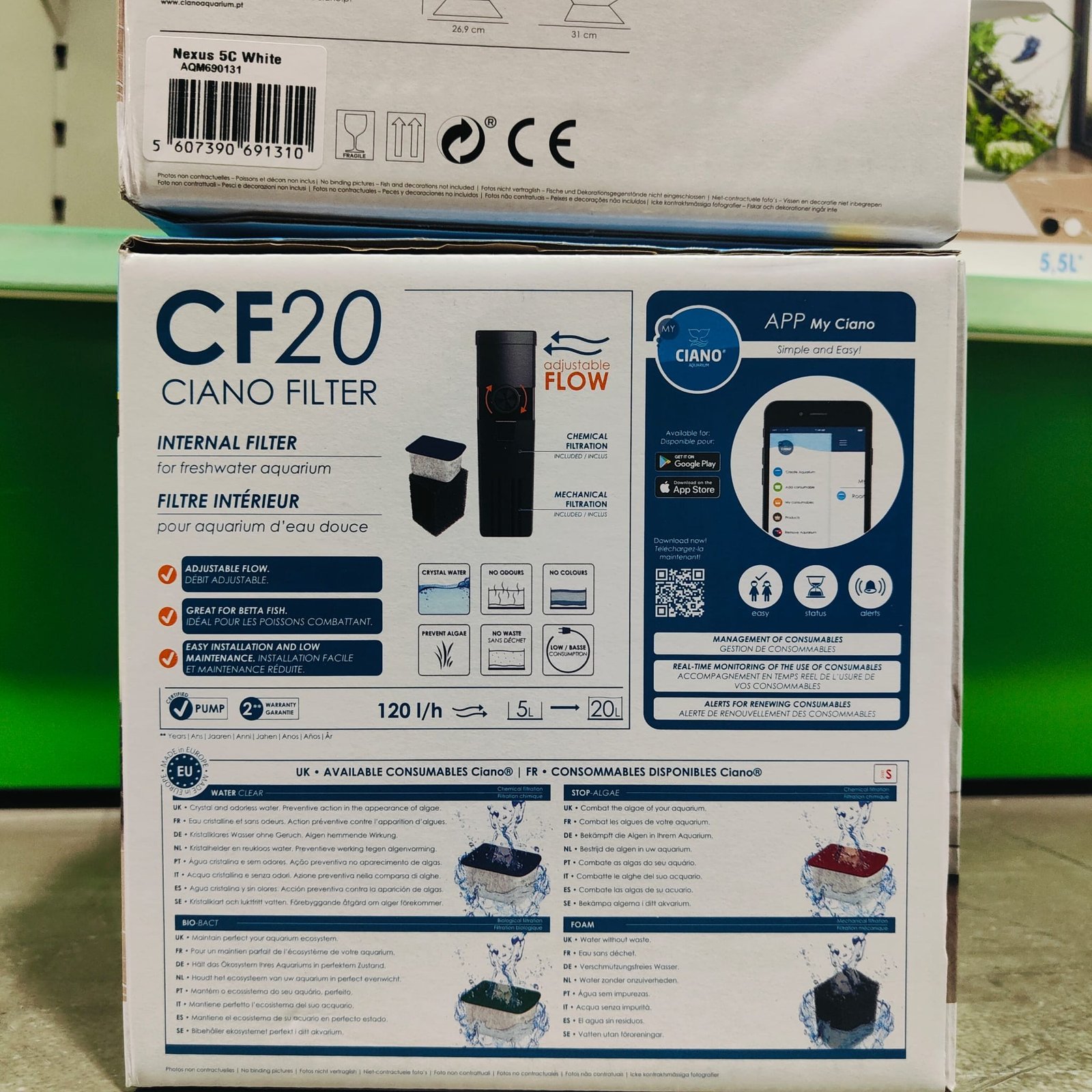 Acuario Nexus 5C Betta Life. Blanco - Imagen 2