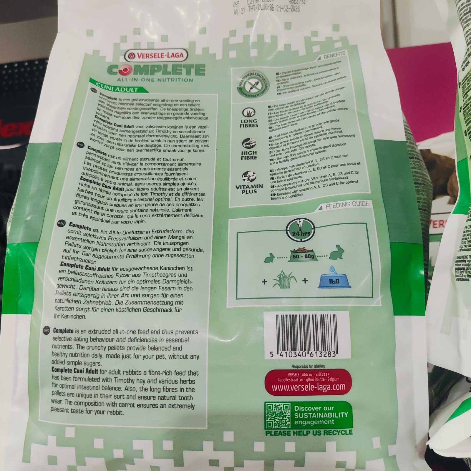 Conejo Complete 1,75 Kg. Versele-laga - Imagen 4