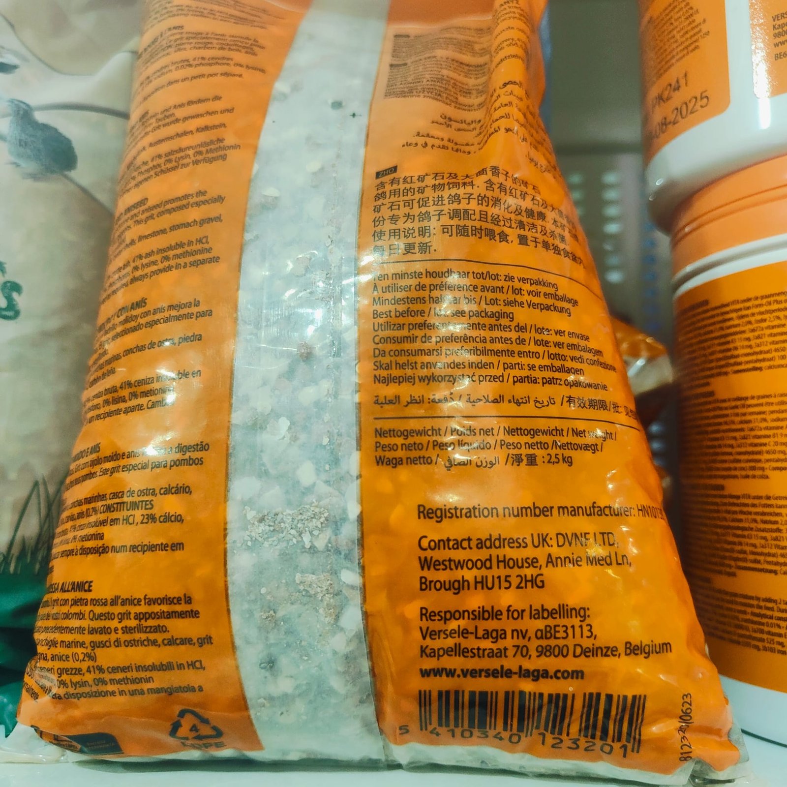 Grit Palomas 2,5 KG. Versele-laga - Imagen 4