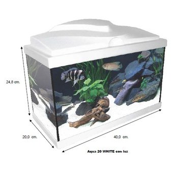 Acuario Aqua 20 LED. Blanco