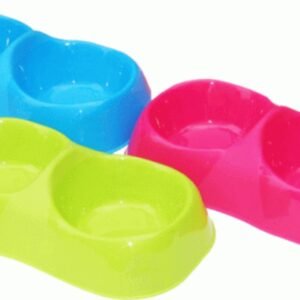 Comedero Doble Neon 800ML. Azul