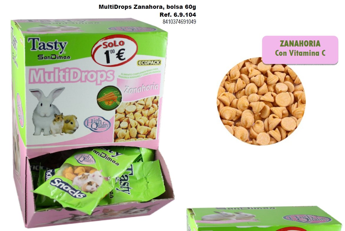 Multidrops Zanahoria 60GR.X 40 Bolsas.