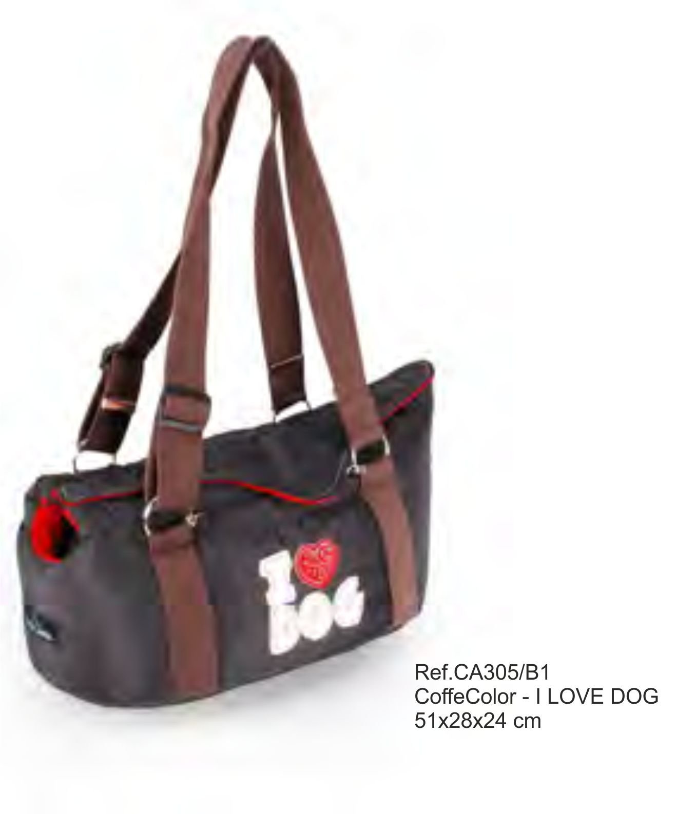 Bolso Transporte I Love Dog 51X28X24cm.