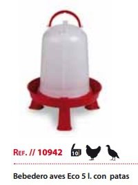 Bebedero Pollito Eco 5 Lts,con Patas.rojo