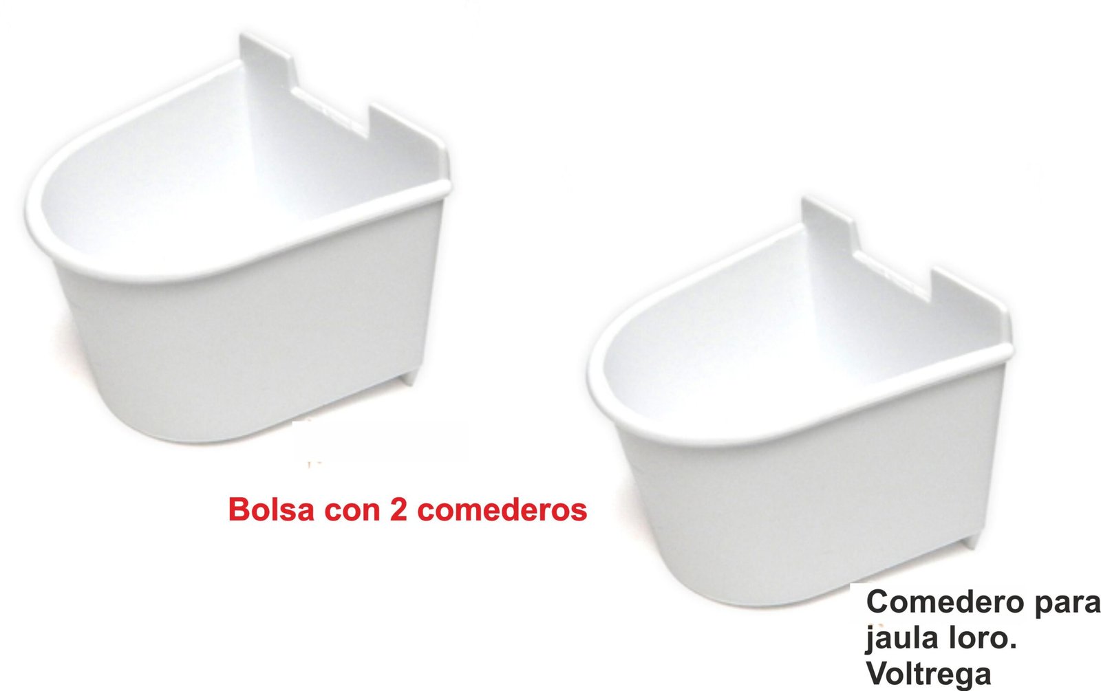 Comedero Loro Plastico Bolsa 2 Unidades
