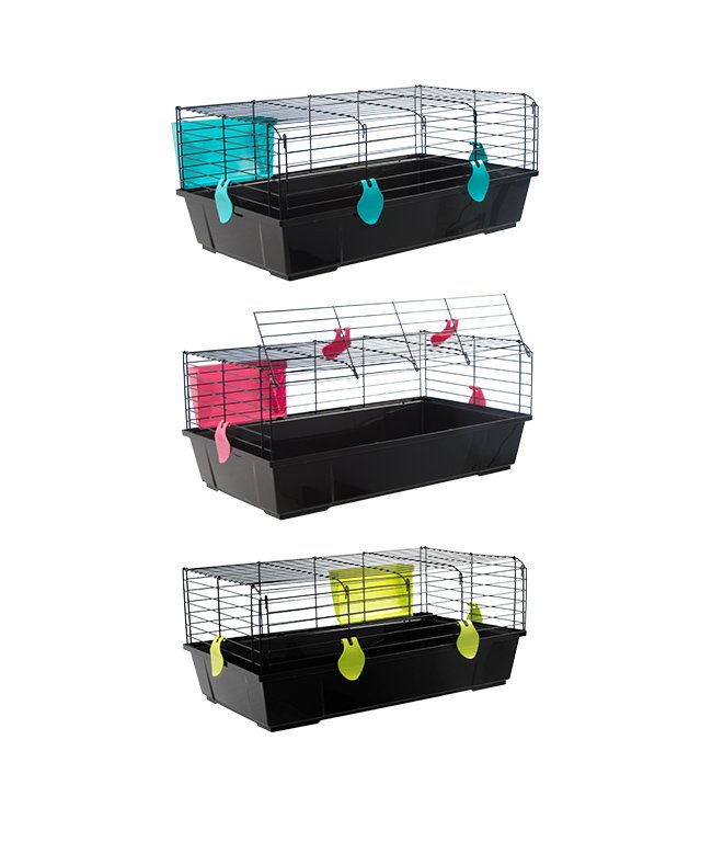 Jaula Conejo 520 Negra Plegable