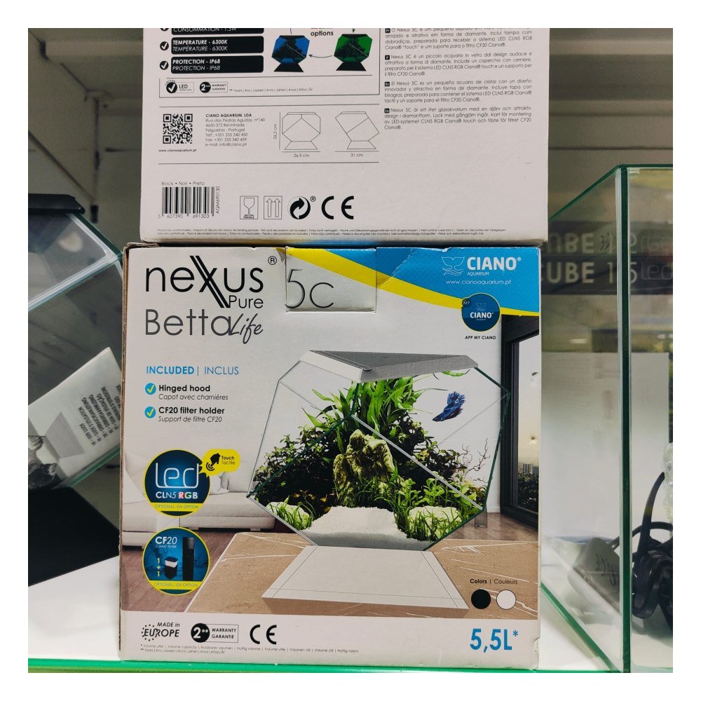 Acuario Nexus 5C Betta Life. Negro