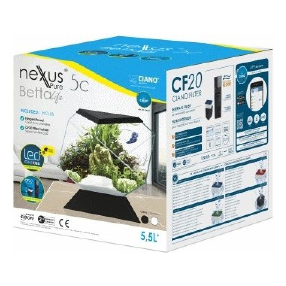 Acuario Nexus 5C Betta Life. Negro