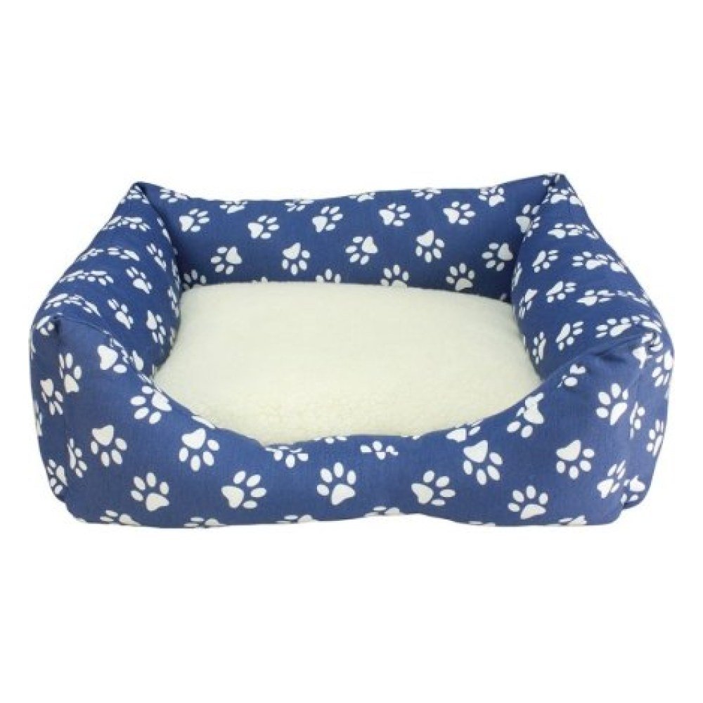 Cama Cuadrada Huellas Azules 50x45x17cm