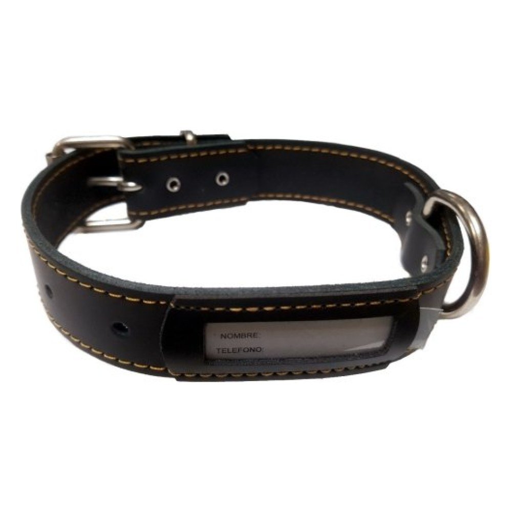 Collar Cuero Buzon Negro 40x3cm