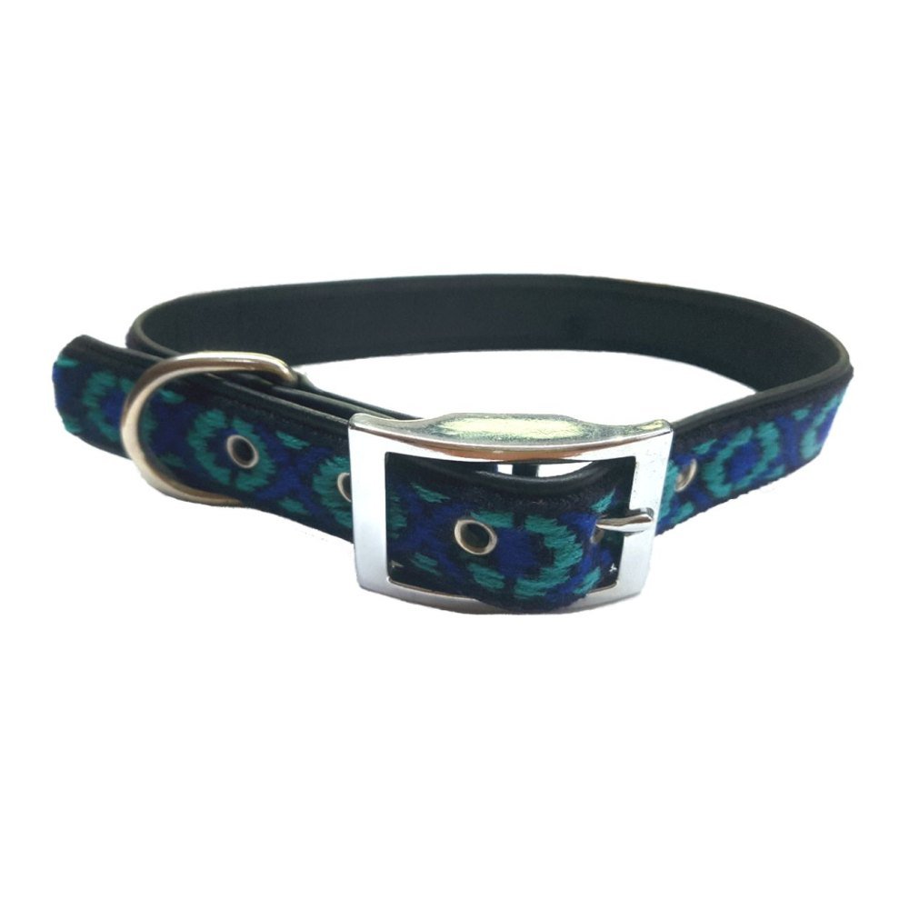 Collar Cuero Combi 25x500mm. Azul
