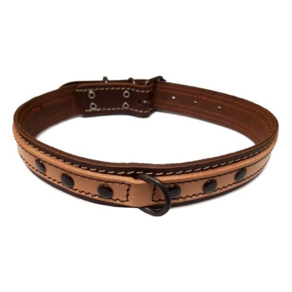 Collar Cuero Doble 25X550 Nat/marron