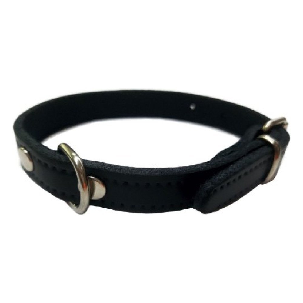 Collar Cuero Liso Negro 30X1.5CM Vmd