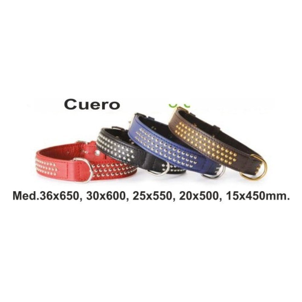Collar Cuero con Esferas 35X650MM. Negro