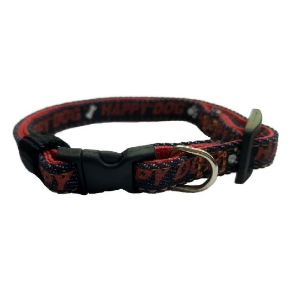 Collar Nylon 10 mm 20-30CM. Happy Dog Negro
