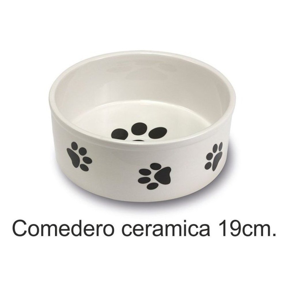 Comedero Ceramica Huellas 19 Cm