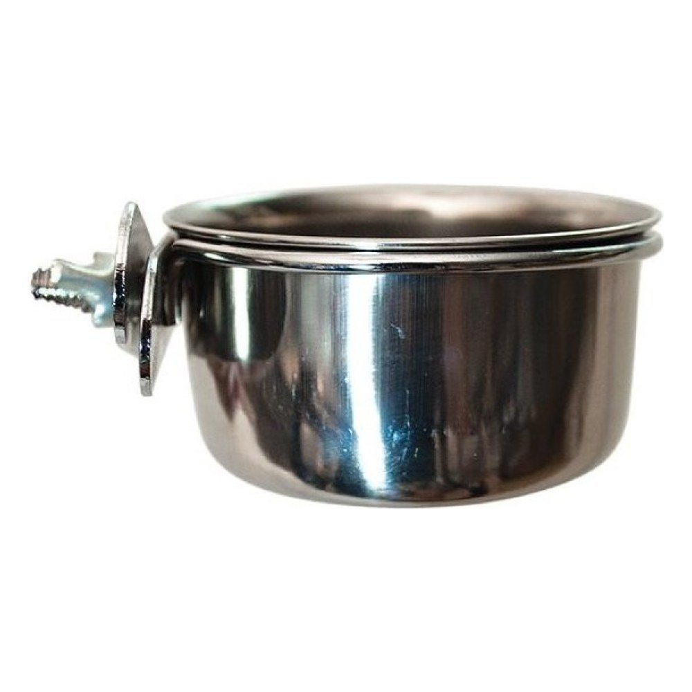 Comedero Loro INOX.12cm con Tornillo