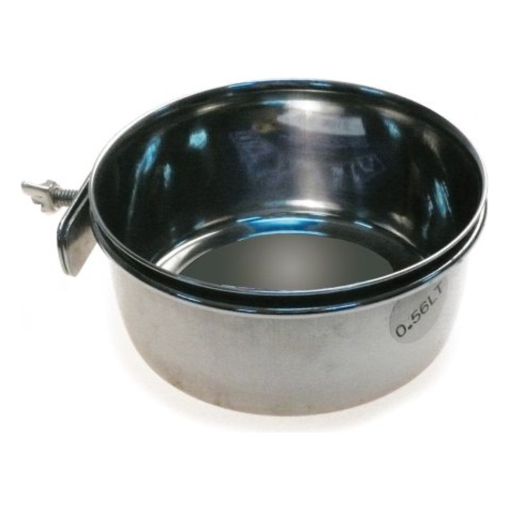 Comedero Loro Inox. 8 cm con Tornillo