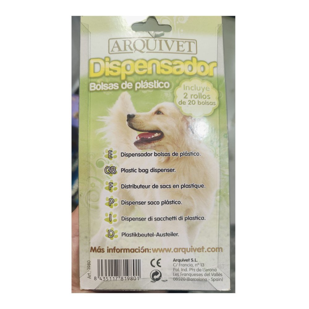 Dispensador de Bolsas de Plastico + 2 Bolsas