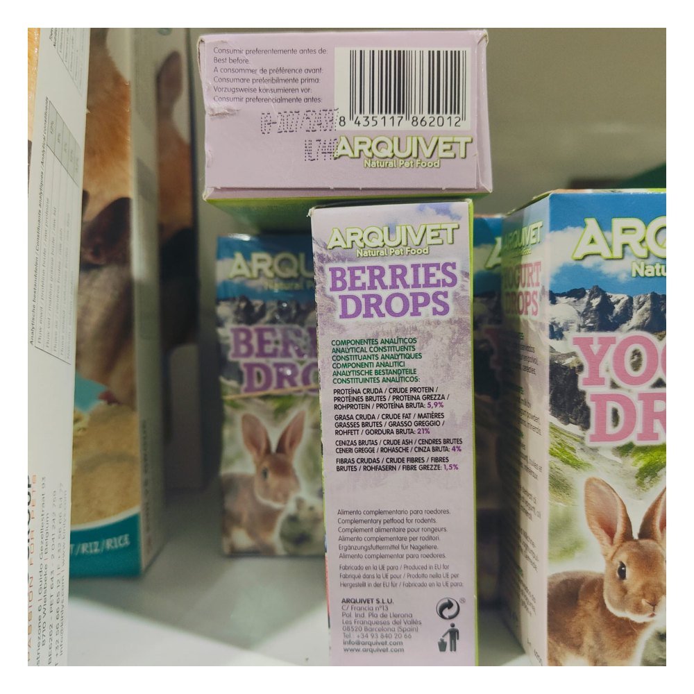 Drops Frutas del Bosque 65 Gr. Roedores