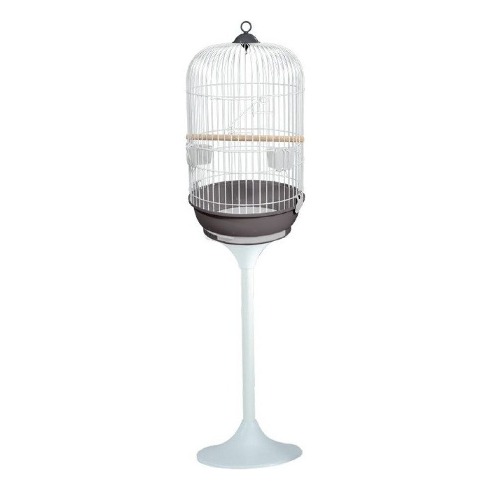 Jaula Cotorra 810 Blanca con Pie 40